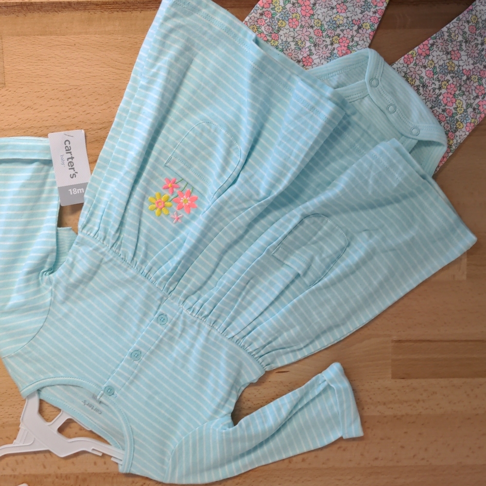 Turquoise Carter's dress 3 piece 18M